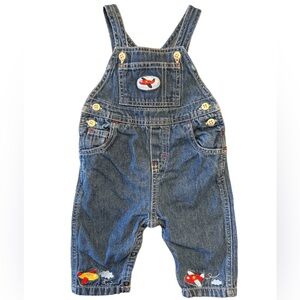 Vintage First Moments Denim Blue Infant Overalls (3-6M)